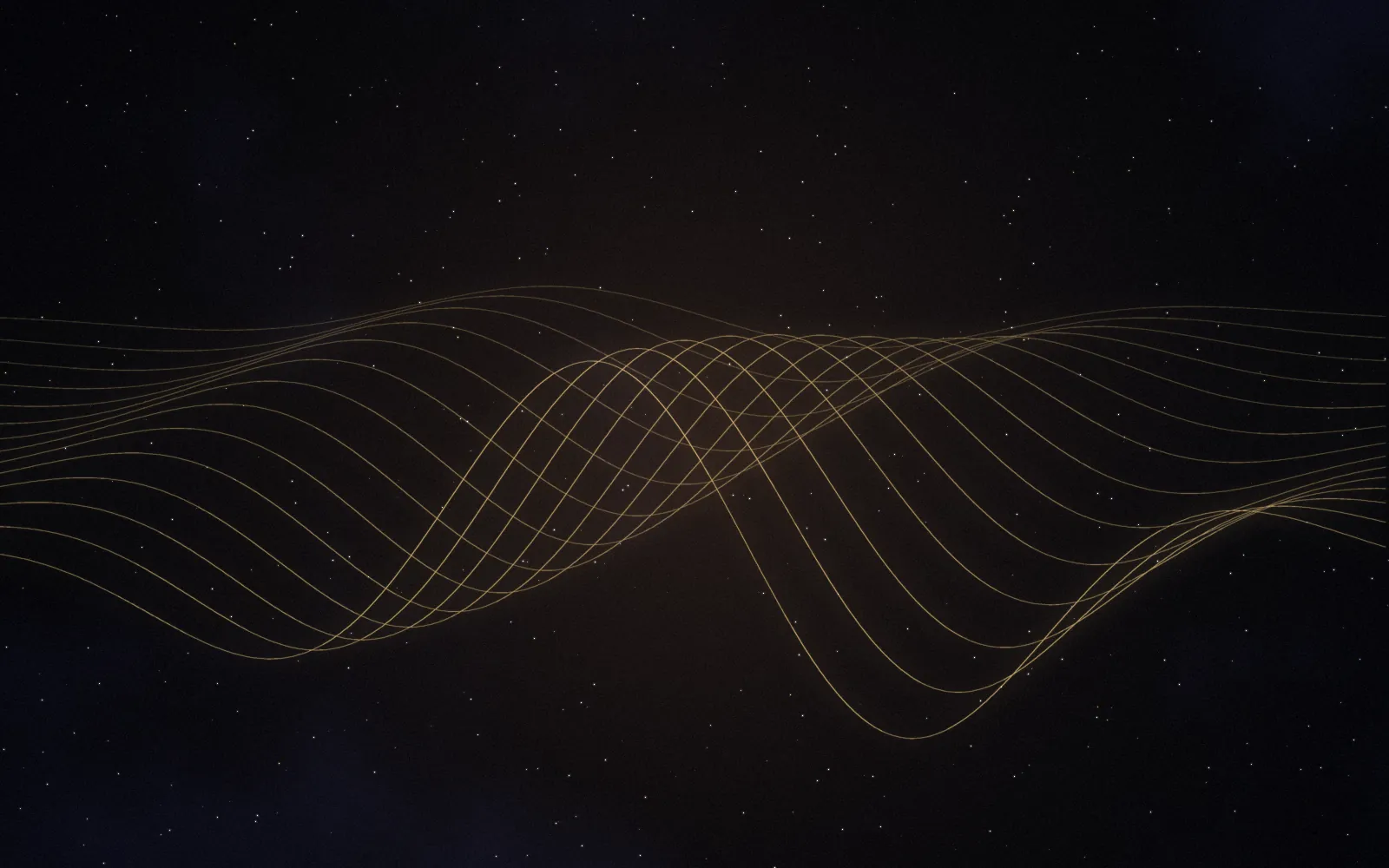 Golden waves of light across a dark field